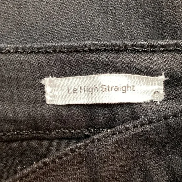 Frame Le High Straight Black Denim Jeans Womens 31 - Picture 10 of 12